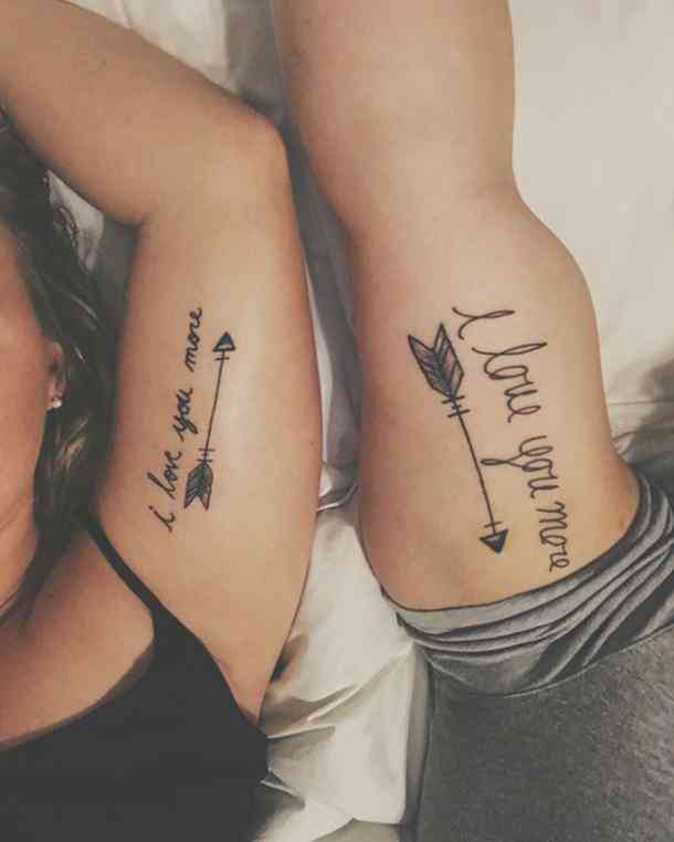 парные татуировки лук и стрелы