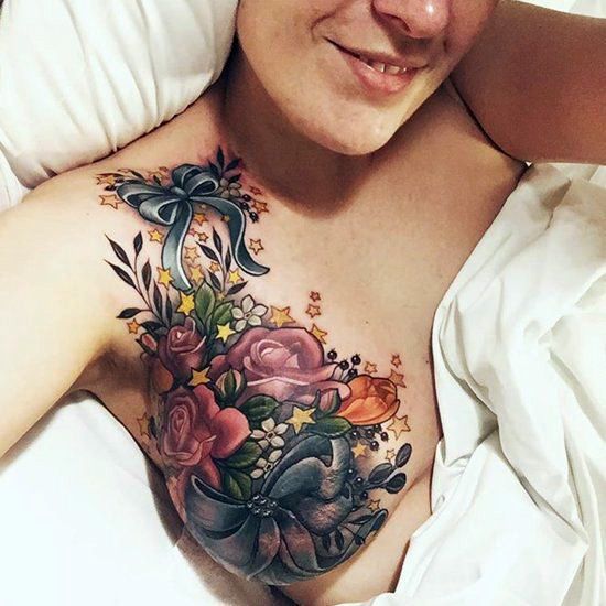 татуировки на грудную клетку девушкам